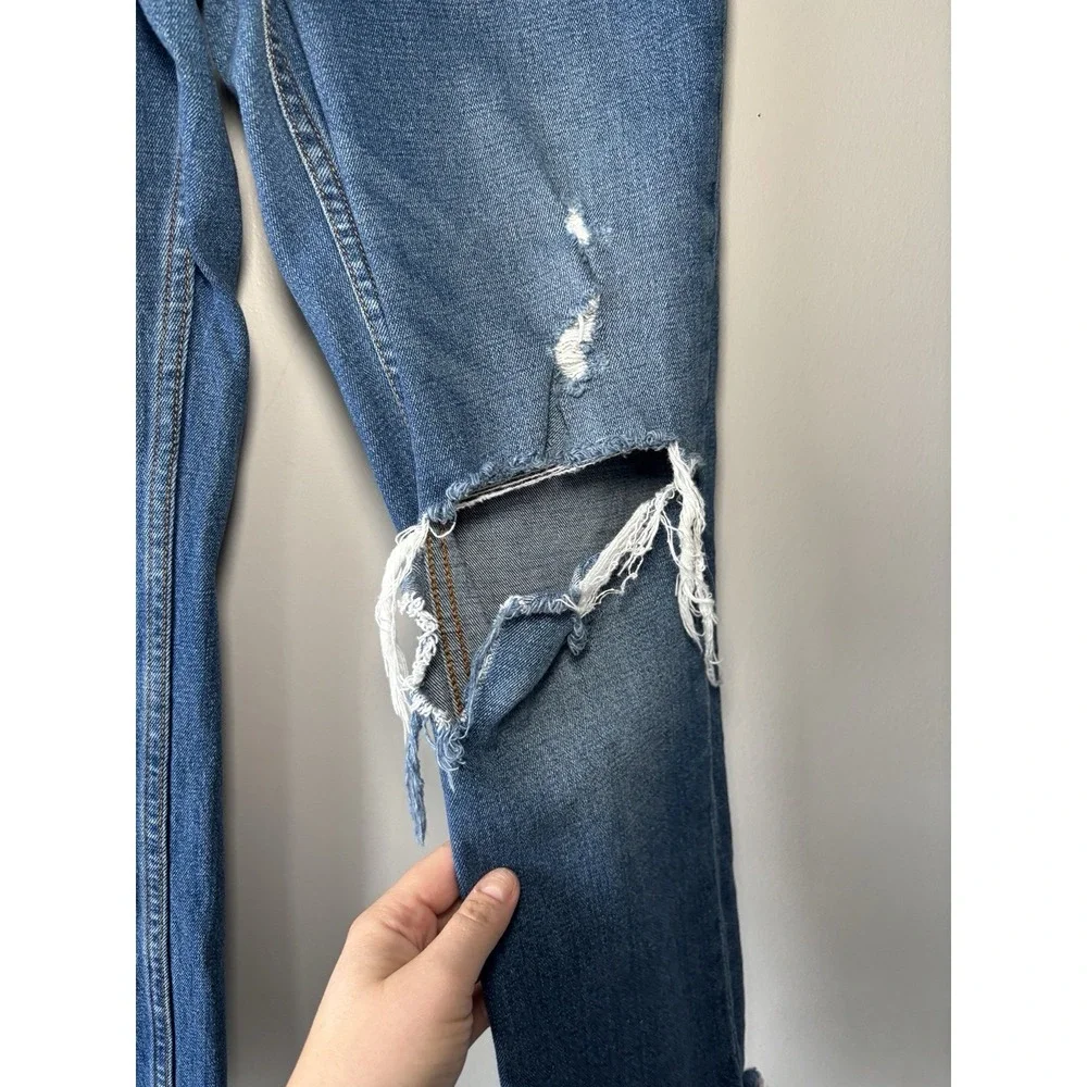 Abercrombie & Fitch The Ankle Straight Ultra High Rise Distressed Jeans Sz 26/2S - Picture 6 of 11